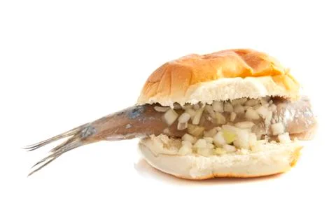 Bread with herring Stock Photos