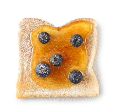 Bread with honey and blueberries Stock Photos
