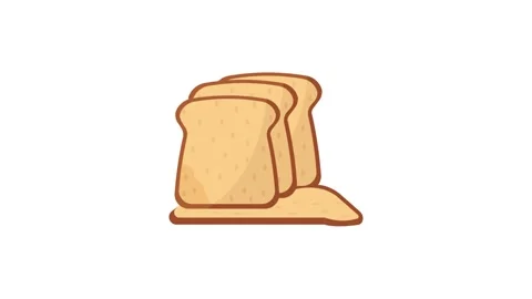 Bread icon animation for motion graphics. Foods and Drinks Icons Stock Footage 147743164