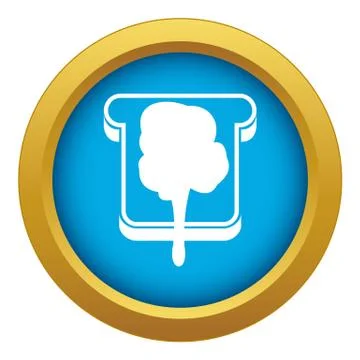 Bread icon blue vector isolated Stock Illustration