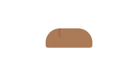 Bread icon centered on a black background, symbolizing baked goods or food-.. Stock Footage 332984074