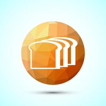 Bread icon design illustration, bakery icon, low poly style イラスト素材