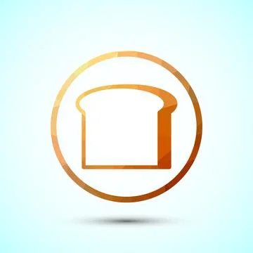 Bread icon design illustration, bakery icon, low poly style Stock Illustration