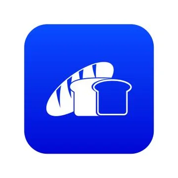 Bread icon digital blue Illustrazione stock