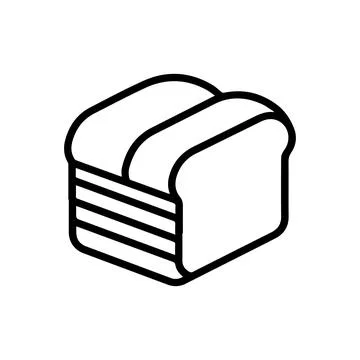 Bread icon or modern line symbol. Vector line art and icon design with bold.. Stock Illustration