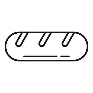 Bread icon, outline style Illustrazione stock