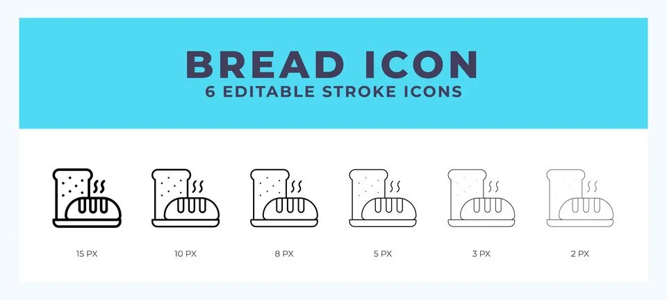 Bread icon. Regular line. Thin line. Bold line. Vector illustration. Stockillustratie