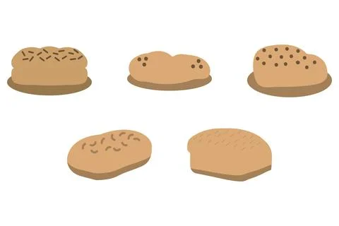 Bread icon set. Food vector Stock Illustration