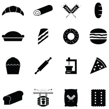 Bread icon set Illustrazione stock