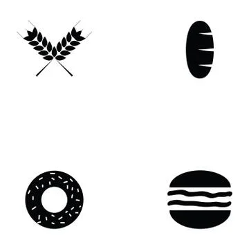 Bread icon set Illustrazione stock