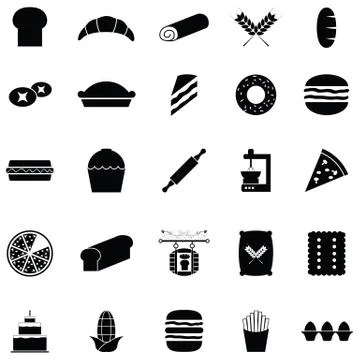 Bread icon set Stock Illustration