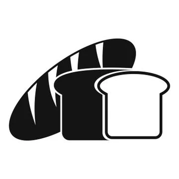 Bread icon, simple style Stock Illustration