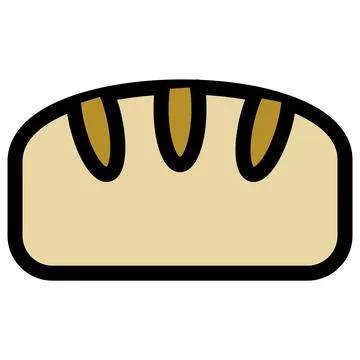 Bread icon symbol - fresh backed bread from the bakery vector symbol Illustrazione stock