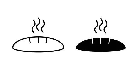 Bread icon symbol. Vector illustration pack in black color. Stock Illustration