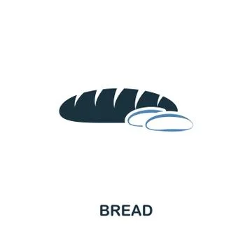 Bread icon. Two colors design style from meal icons collection. Simple Stock Illustration