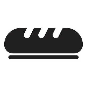 Bread icon vector design template in black color isolated sign on white backg Stock Illustration