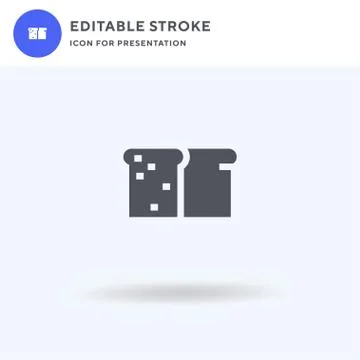 Bread icon vector, filled flat sign, solid pictogram isolated on white, logo  스톡 일러스트