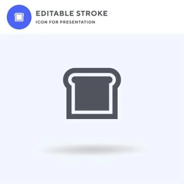 Bread icon vector, filled flat sign, solid pictogram isolated on white, logo  Stock Illustration