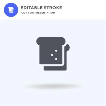 Bread icon vector, filled flat sign, solid pictogram isolated on white, logo  イラスト素材