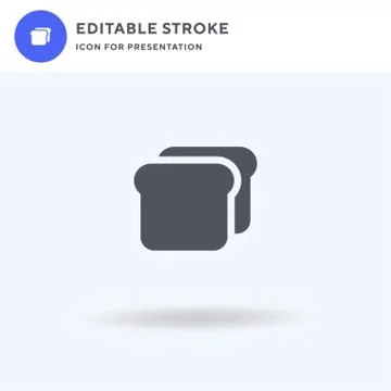 Bread icon vector, filled flat sign, solid pictogram isolated on white, logo Stock Illustration