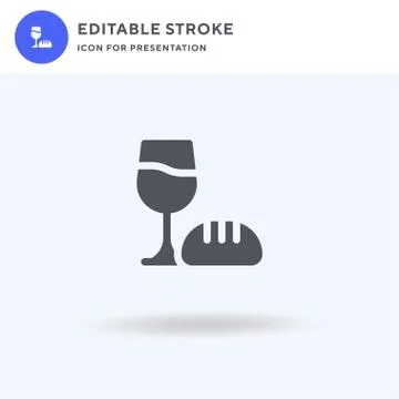 Bread icon vector, filled flat sign, solid pictogram isolated on white, logo  イラスト素材