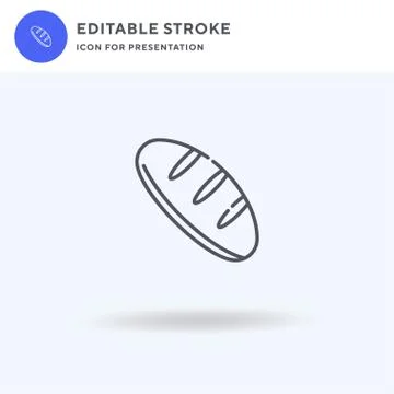 Bread icon vector, filled flat sign, solid pictogram isolated on white, logo  Stock Illustration