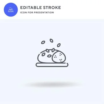 Bread icon vector, filled flat sign, solid pictogram isolated on white, logo  イラスト素材