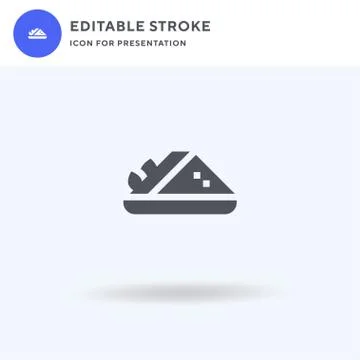 Bread icon vector, filled flat sign, solid pictogram isolated on white, logo Stock Illustration