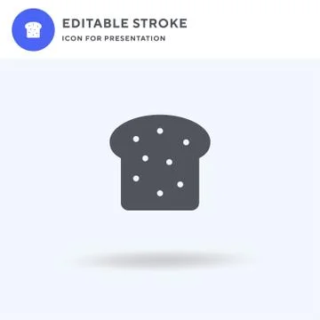 Bread icon vector, filled flat sign, solid pictogram isolated on white, logo Stock Illustration