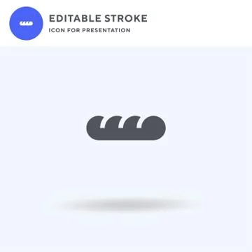 Bread icon vector, filled flat sign, solid pictogram isolated on white, logo 스톡 일러스트