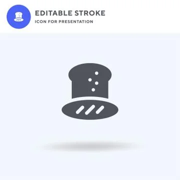 Bread icon vector, filled flat sign, solid pictogram isolated on white, logo 스톡 일러스트