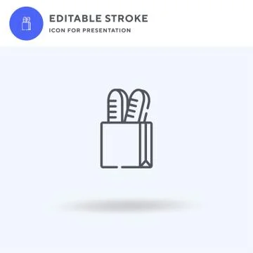 Bread icon vector, filled flat sign, solid pictogram isolated on white, logo Stock Illustration