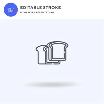 Bread icon vector, filled flat sign, solid pictogram isolated on white, logo Illustrazione stock