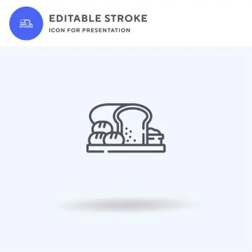 Bread icon vector, filled flat sign, solid pictogram isolated on white, logo Stock Illustration