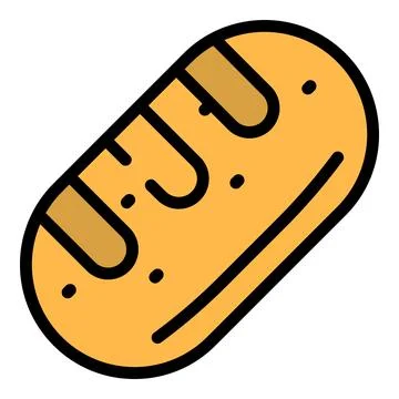 Bread icon vector flat Illustrazione stock