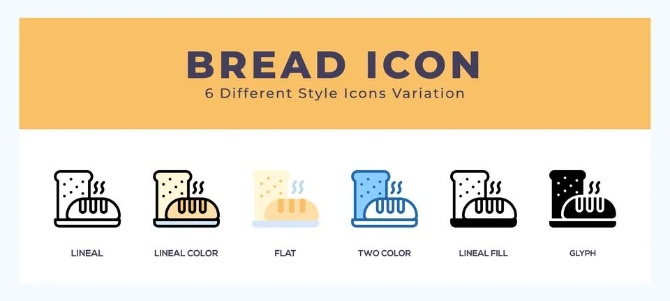 Bread icon for web. mobile apps and ui. Illustrazione stock
