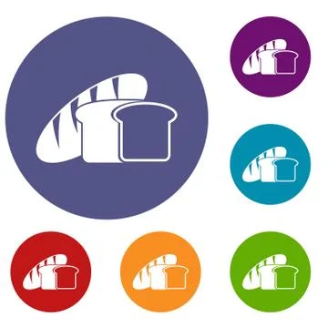 Bread icons set Illustrazione stock