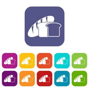 Bread icons set Illustrazione stock