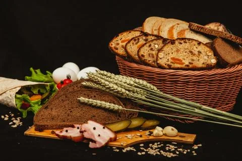 Bread in interior photography Stock Photos