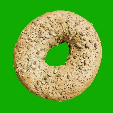 Bread isolated on green background Stock Illustration