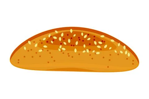 Bread isolated on white background. Cartoon bread icon. Bakeshop  sign. Stock Illustration