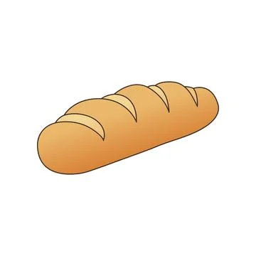 A bread isolated on white background. Stock Illustration