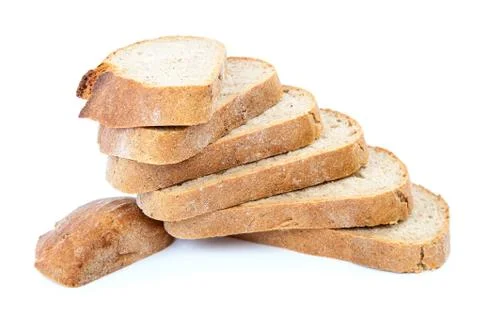 Bread isolated on a white background. Stock Photos