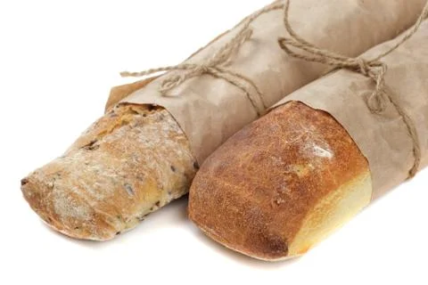 Bread isolated on white background Stock Photos