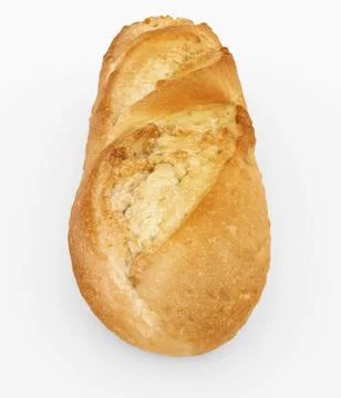 Bread isolated on white - front-back view - 3d Stock Illustration