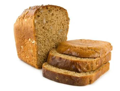 Bread isolated on a white Stock Photos
