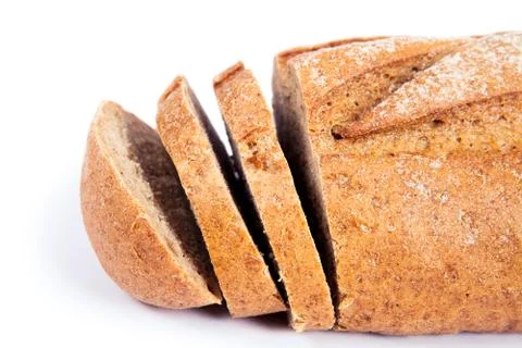 Bread isolated on white Stockfoto's