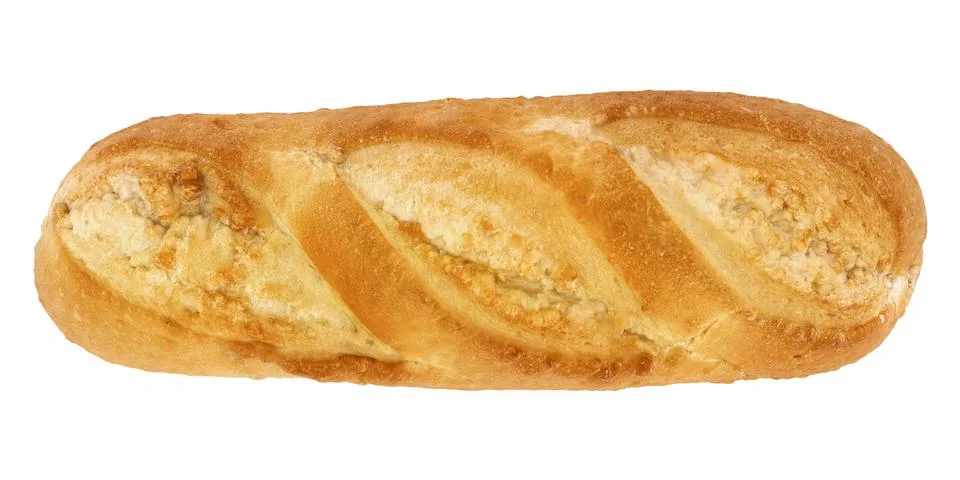 Bread isolated on white - top view - 3d Stock Illustration
