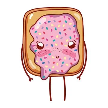 Bread with jam breakfast food cute kawaii isolated icon Stock Illustration
