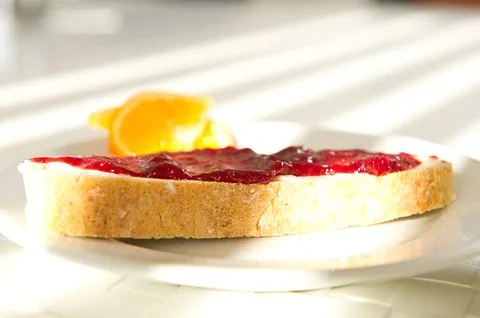 Bread with jam Stock Photos